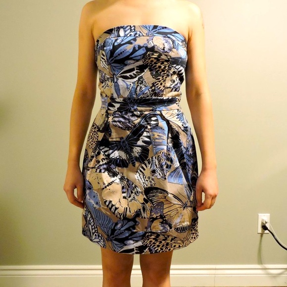 French Connection Mini Cotton Dress with Butterfly Details and Side Pockets - Picture 7 of 15